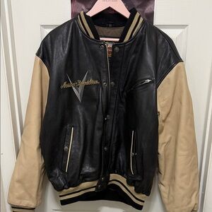 Harley-Davidson Black and Cream Varsity Jacket